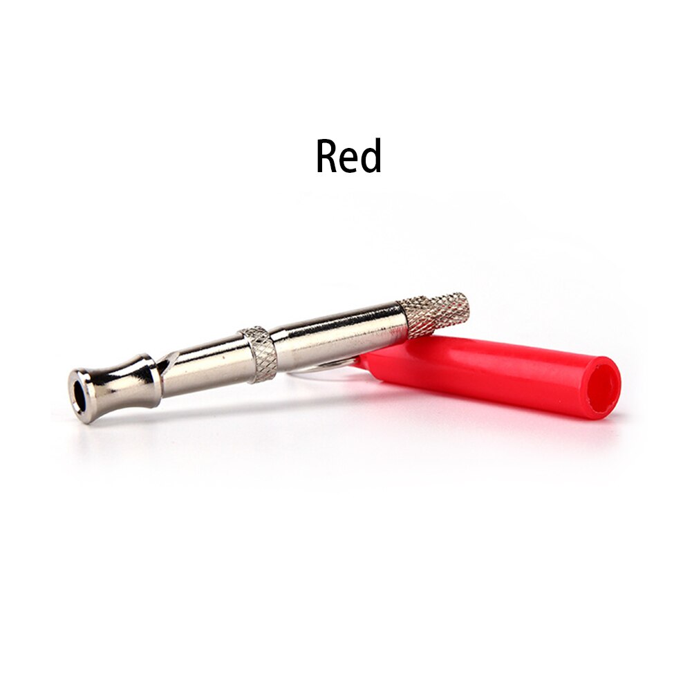Mascota ultrasónico sonido perro entrenamiento silbato flauta llavero portátil perro silbato ajustable perro flauta suministros para mascotas: Rojo