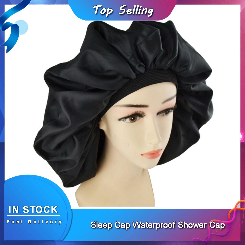 Super Gi-Ameise Schlaf Kappe Wasserdicht Dusche Kappe Weibliche Haar Pflege Große Satin- Seide Motorhaube Luxuriöse Stoff schlaf Kappe