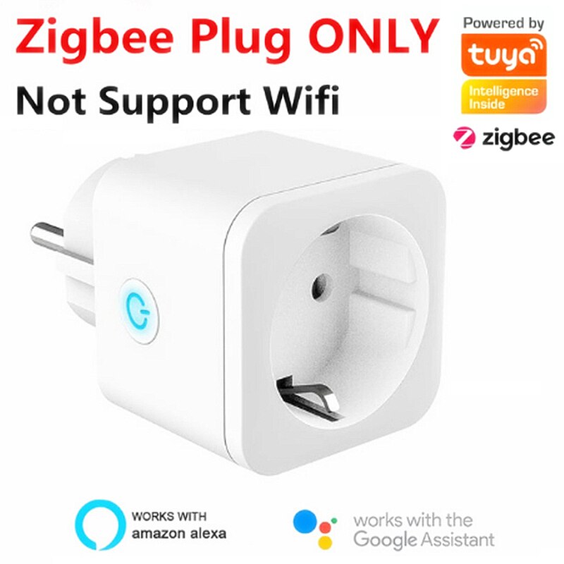 Tuya Smart Plug Zigbee Eu 16A Power Monitor Timer Socket Smart Home Draadloze Compatibel Met Alexa Google Home Assistent