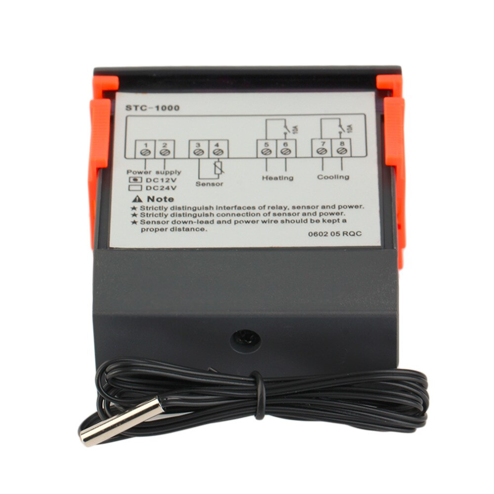 Termostato STC-1000 controlador de temperatura Digital, 10A, CA/CC, 12V, 24V, 110V, 220V, dos relé de salida, 50 ~ 99C, Sensor de 1m para incubadora