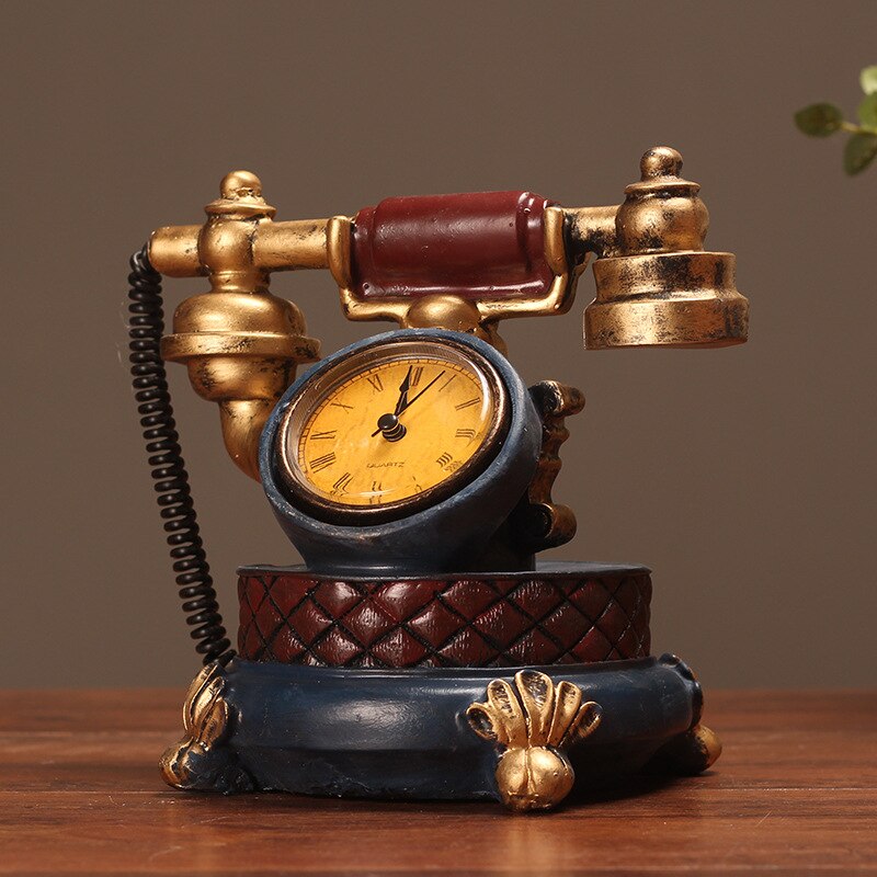 RETRO TELEPHONE MODEL CLOCK DECORATION STUDY CAFE RESTAURANT CLOCK CLOCK DECORATION