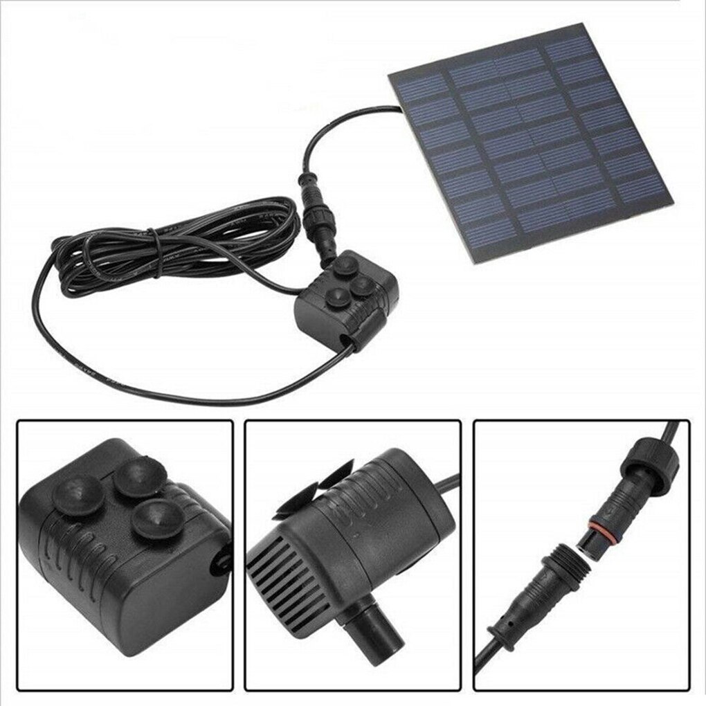 Solar Panel Powered Water Pump Garden Lawn Pool Pond Fish Aquarium Fountain Courtyards 180L/H