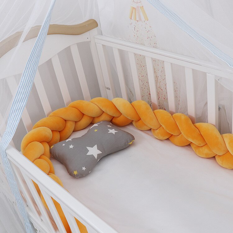 3m længde nordisk baby værelse knude fletning pude baby soveværelse indretning barneseng kofanger kit de berço værelse indretning: 2