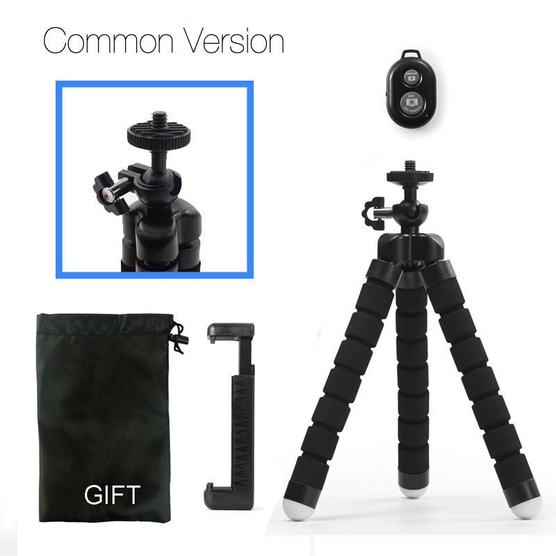 DUSZAKE Flexible Gorillapod Mini Tripod for Phone Tripod Stand Live Mini Phone Tripod for iPhone Xiaomi Phone Camera Accessories: Kit 3 Black