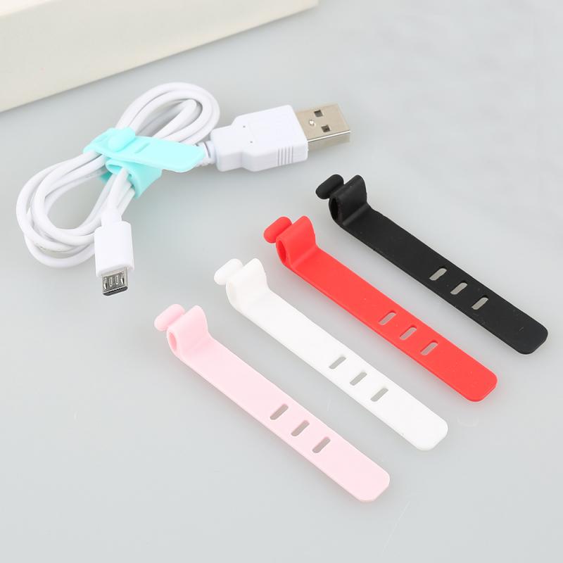 USB Charger Cable Protector Cable Clip Desktop Winder Tidy Cable Organizer Holder Car Charging Magnetic Cable Silicone Clamp