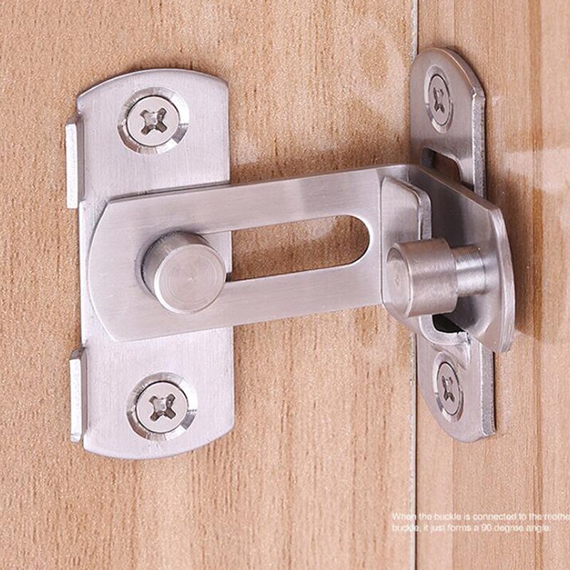 90 Degree Right Angle Door Latch Hasp Bending Latch Barrel Bolt with Screws for Doors Buckle Bolt Sliding Lock