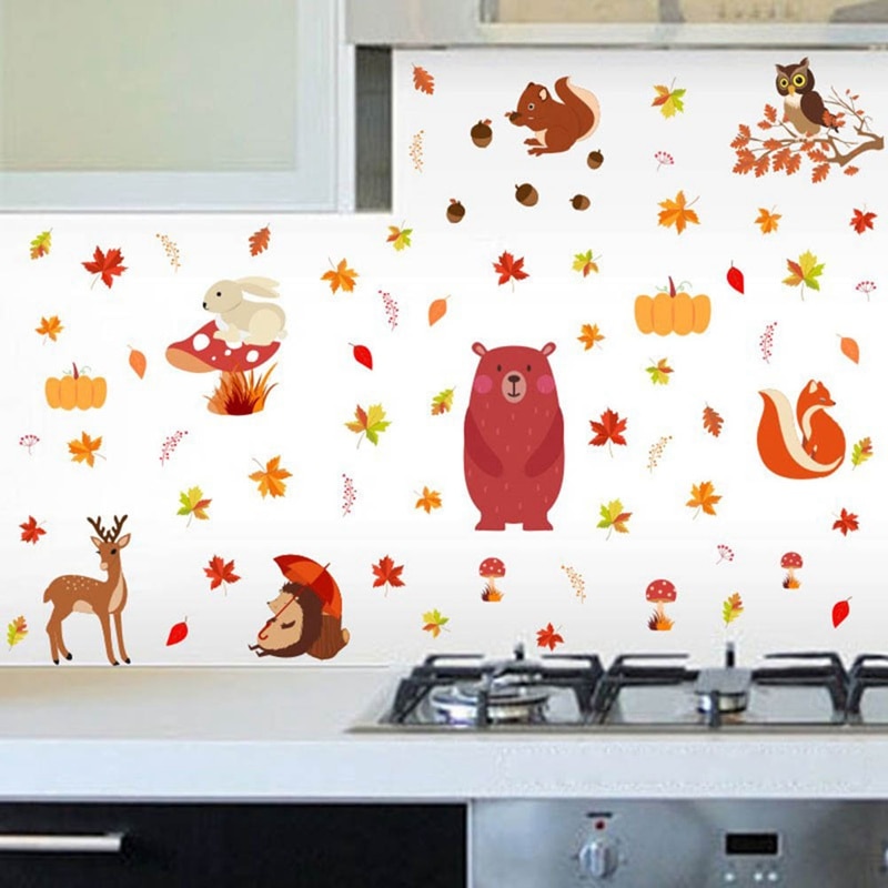 Fall Leaves Window Clings - Thanksgiving Maple Decorations Autumn Sticker Decals Party Decor Ornaments Home Decor