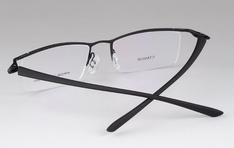 Titanium TR90 Flexibele Mannen Half Randloze Zwarte Brilmonturen Bril Optische Rx staat