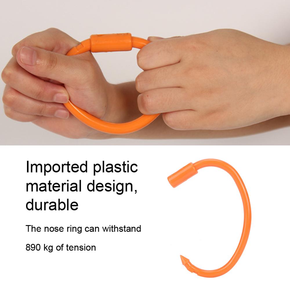 10PCS Plastic Lightweight Good Elasticity Farm Bull Nose Ring Accessory for Cattle Cow Cattle Nose Ring Poultry Accessories