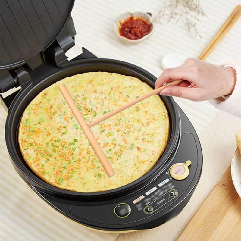 2Pcs Pannenkoek Koken Gebruiksvoorwerpen Houten Crêpe Spatels En Zalingen-Tortilla Hark Beslag Verspreiden Gereedschap Keukengerei