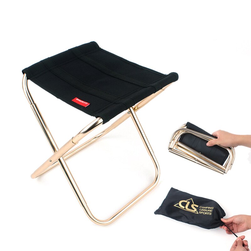 Magie Liga draussen klappstuhl schwarz extra große 7075 Aluminium legierung angeln Camping stuhl Grill hocker klapp hocker po