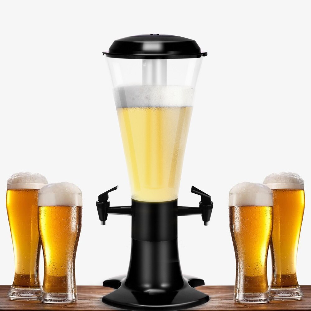 1pc Dual Beer Tower Dispenser Beverage Drink Dispenser with Lamp: Default Title