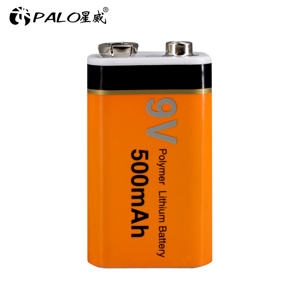 Palo 500 mah 9v li-ion genopladeligt batteri 9v batteri + smart 9v oplader til 9v nimh genopladelige li-ion batterier: 1 pc