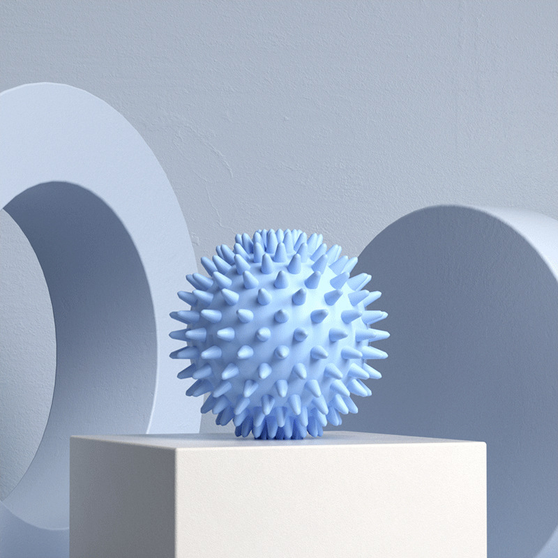 Pelota de masaje de erizo, pelota de Fascia para Yoga, deportes, Fitness, relajación muscular, palo de masaje, hombro, cuello, pierna, suela, pelota meridiana: Azul