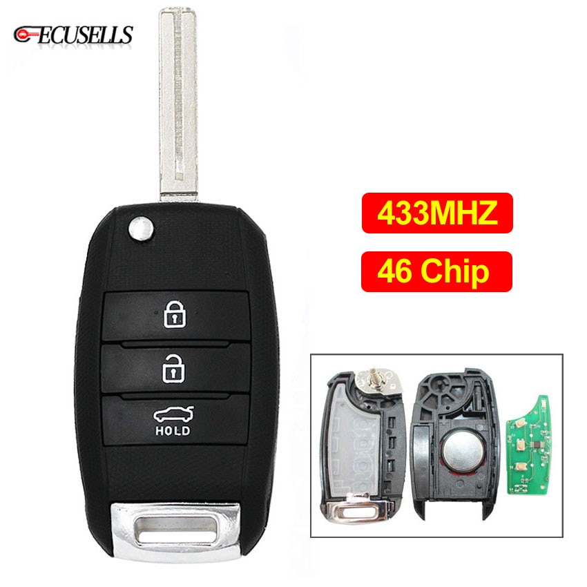 Vervanging 3 Knop Keyless Remote Smart Autosleutel 433 Mhz 46 Chip Voor Kia K5 Sorento Sportage Met Ongesneden Blad