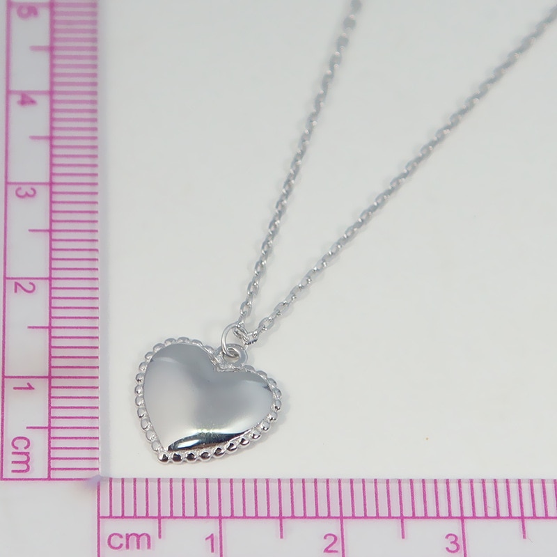 Silvology 925 Sterling Silver Glossy Heart Necklace Advanced Minimalist Pendant Necklace for Women Fashionable Jewelry