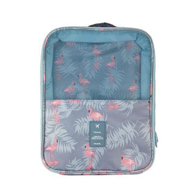 Sac à chaussures étanche en Nylon de couleur unie, sacs à chaussures, sacs de voyage, sac de rangement Portable à Double couche, sac de rangement sec et humide: Flamingo