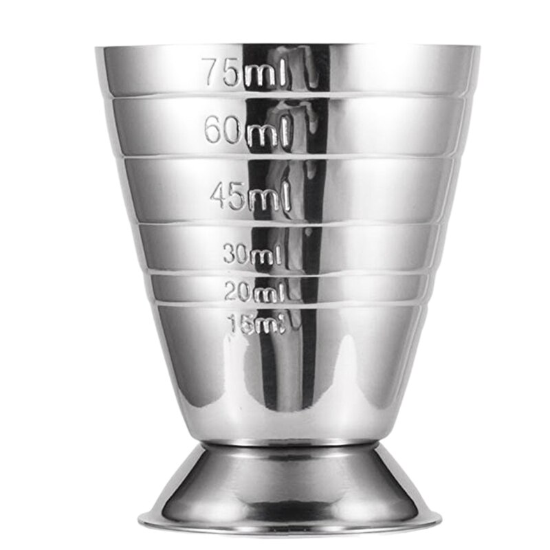 Measuring Cup Cocktail Jigger Stainless Steel Liquid Mini Up to 2.5Oz, 5Tbsp, 75Ml,Silver: Default Title
