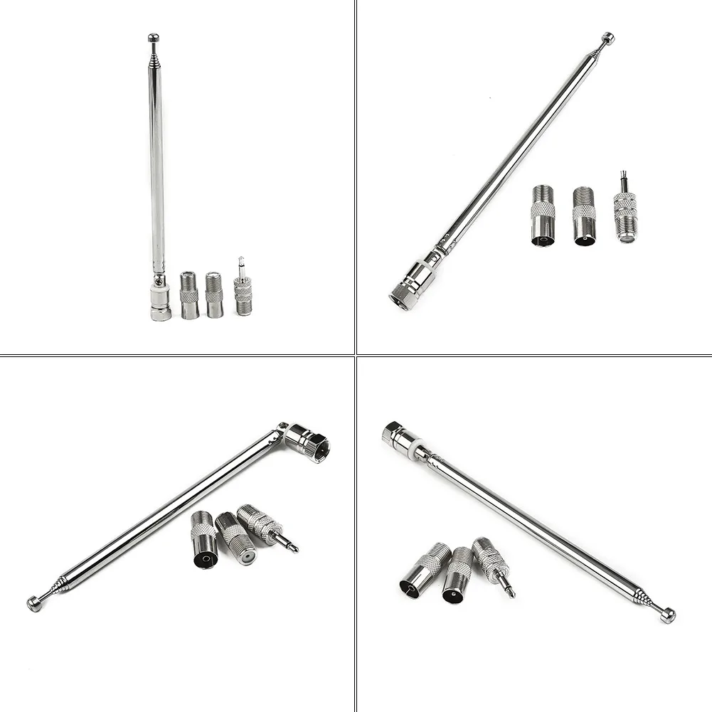 Radioantenne Radioantenne-adapteradapter Breed compatibele koperen antenneset - Uitschuifbare FM-radioantenne met 3 adapters
