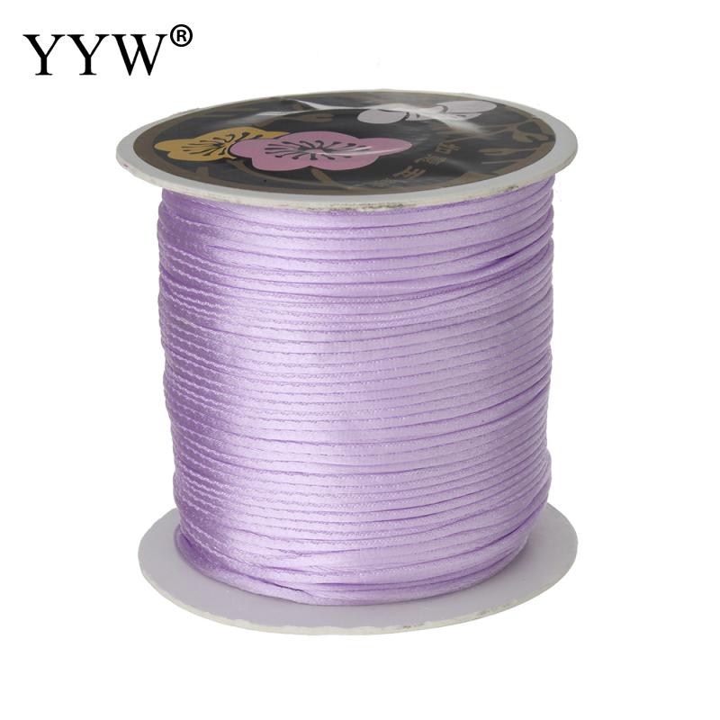 70 m/PC 1mm bobine de Nylon mélange couleur noir chinois Satin soie noeud macramé cordon perles européen tressé fil: light purple