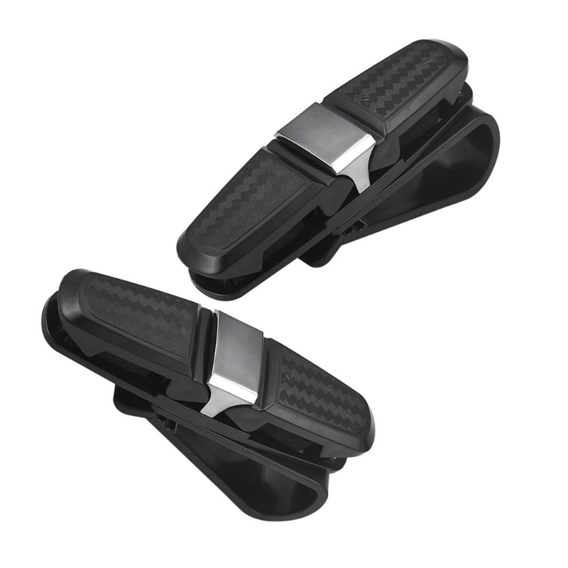 Soportes para gafas para parasoles coche, paquete 2 gafas fibra carbono para coche, colgador gafas Clip