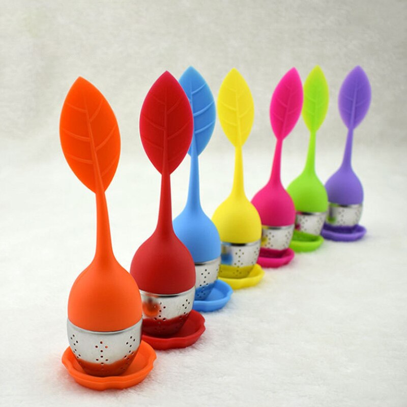 Sachet à thé en forme de feuille 1 pièces | Dispositif de brassage, filtre à épices végétales, Silicone Durable, accessoires pour thé