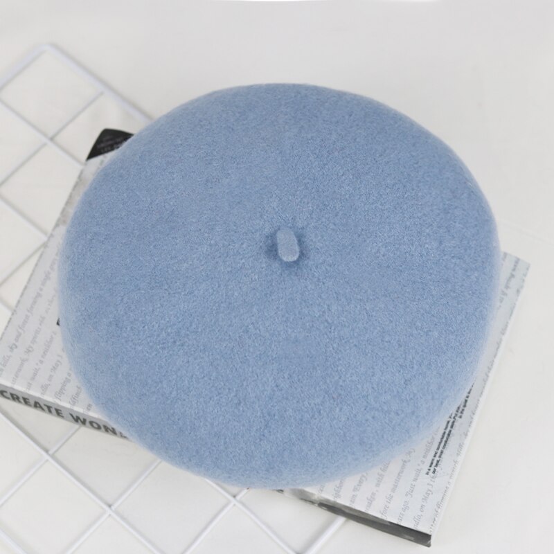 Béret de peintre en laine, chapeau tricoté, rétro, chapeau d'hiver pour femmes, chapeau Sherlock Holmes, décontracté: Aqua
