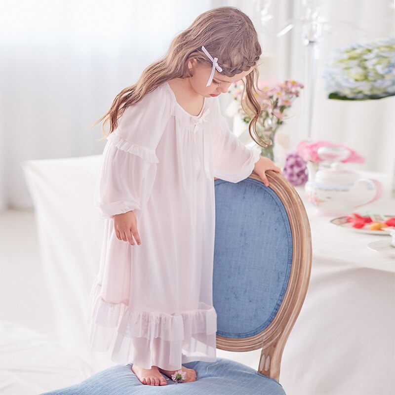 Camisón de princesa para niña, pijamas de otoño para niños, estilo clásico, modal para niñas, pijamas para bebés, camisón para niñas