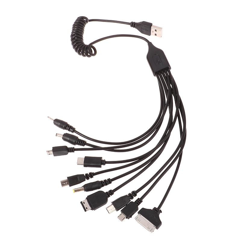 1Pc 10 In 1 USB Multi Pin Cable Charger Universal USB Adapter Cable Data Wire Cord Multifunction Data Transfer Cable