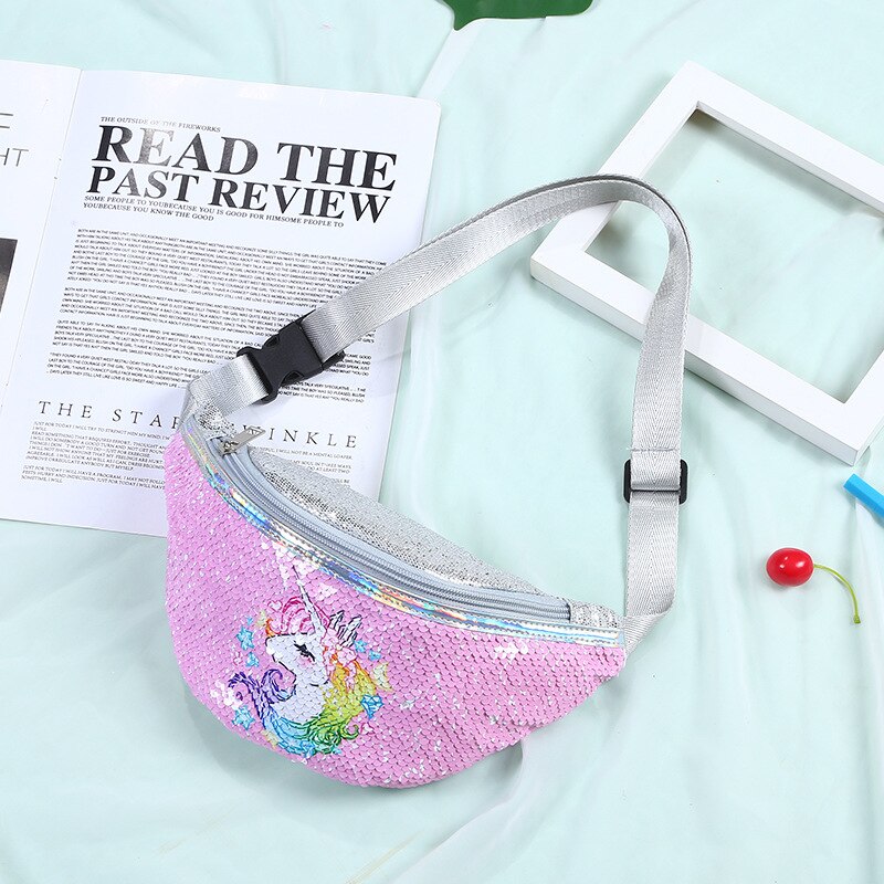 Pailletten Taille Verpakking Meisjes Schouder Riem Bag Kids Fanny Borst Zak Cartoon Meisjes Riem Mermaid Sport Portemonnee: 6