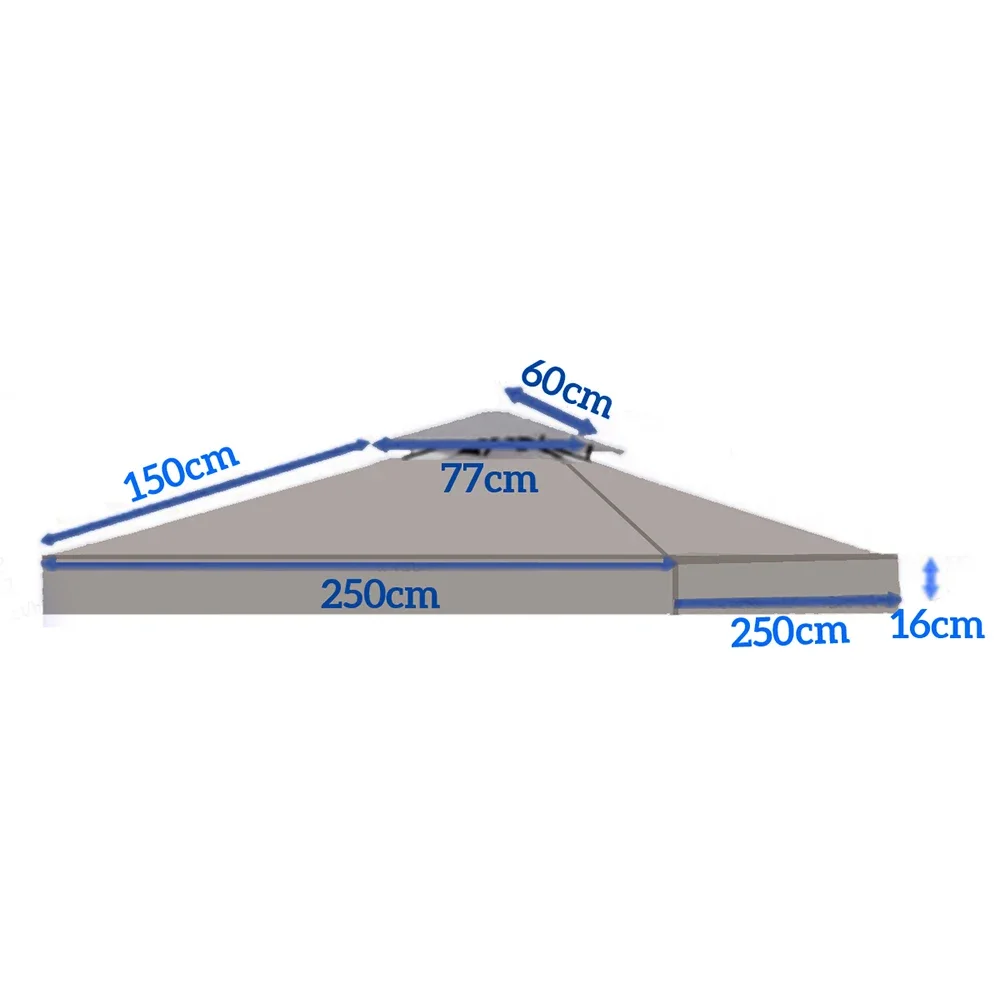 2,5x2,5 m Outdoor Garten Sonnenschirm Tuch Pavillon Markise Baldachin Ersatz Pergolen Tuch Für Outdoor Garten Baldachin Sonnenschirm: WEISS