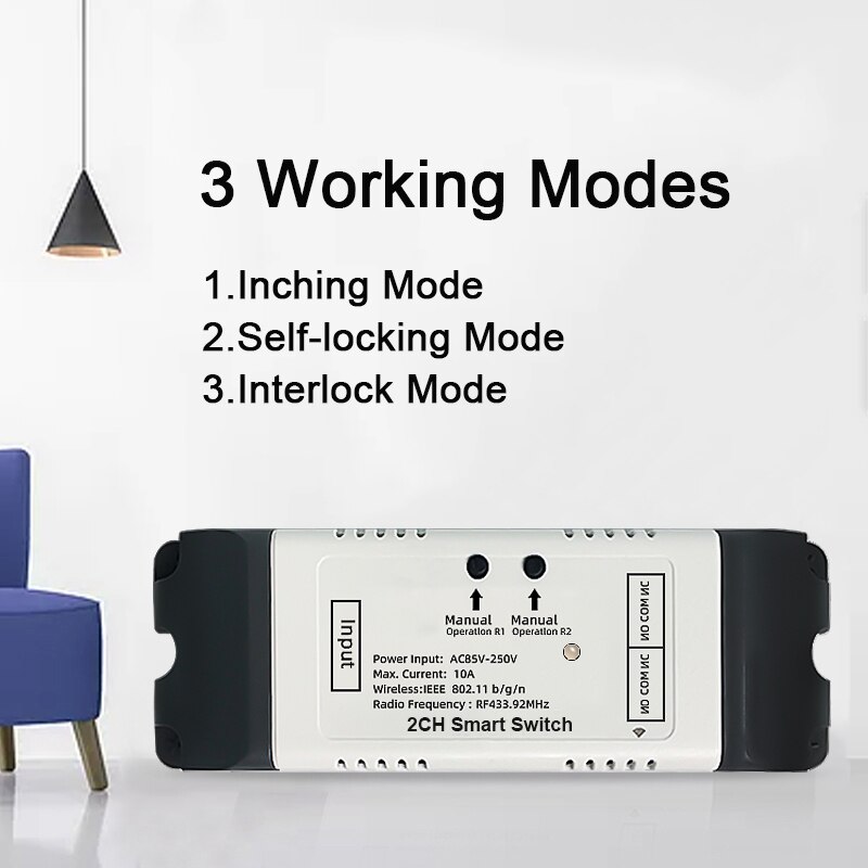 Smart Wifi Afstandsbediening Diy Draadloze Schakelaar Universele Module Inter Lock Zelfsluitende Wifi Schakelaar Timer Voor Garagedeur gate