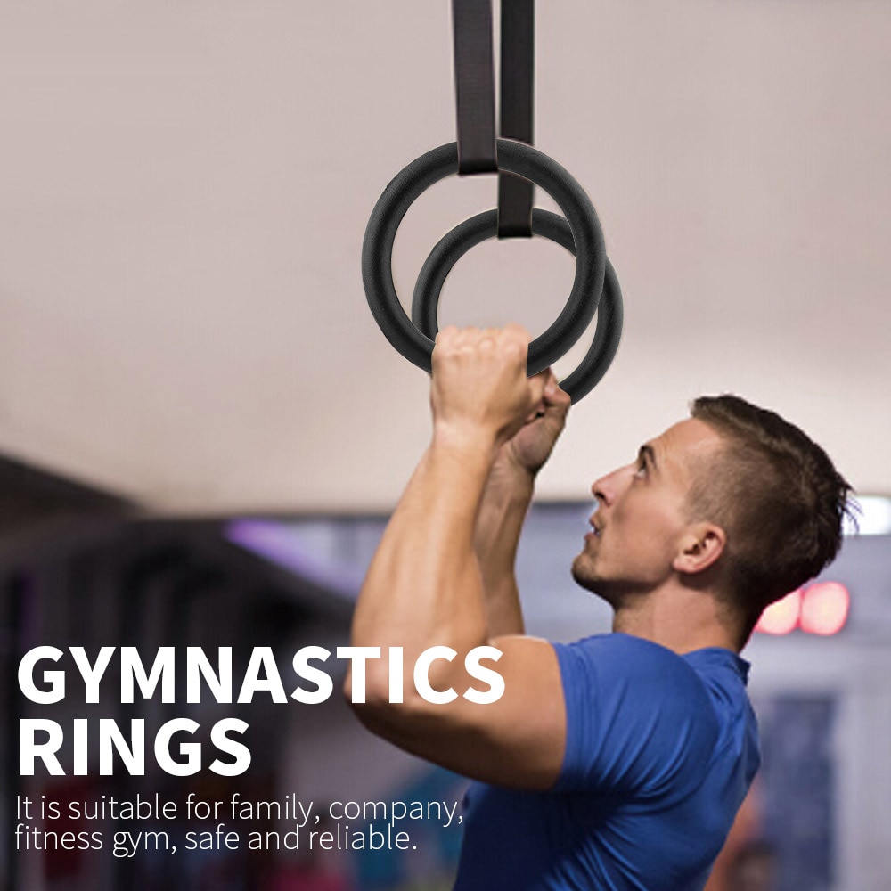 1 stk tunge abs plast 28mm trænings fitness gymnastik ringe med skum håndtag gym øvelse crossfit pull ups