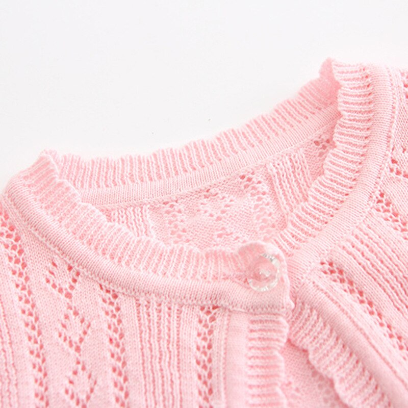 Sommer Neue Kinder Mädchen Hohl Knit Strickjacke Kurzarm Dünne Cape Jacke BB119