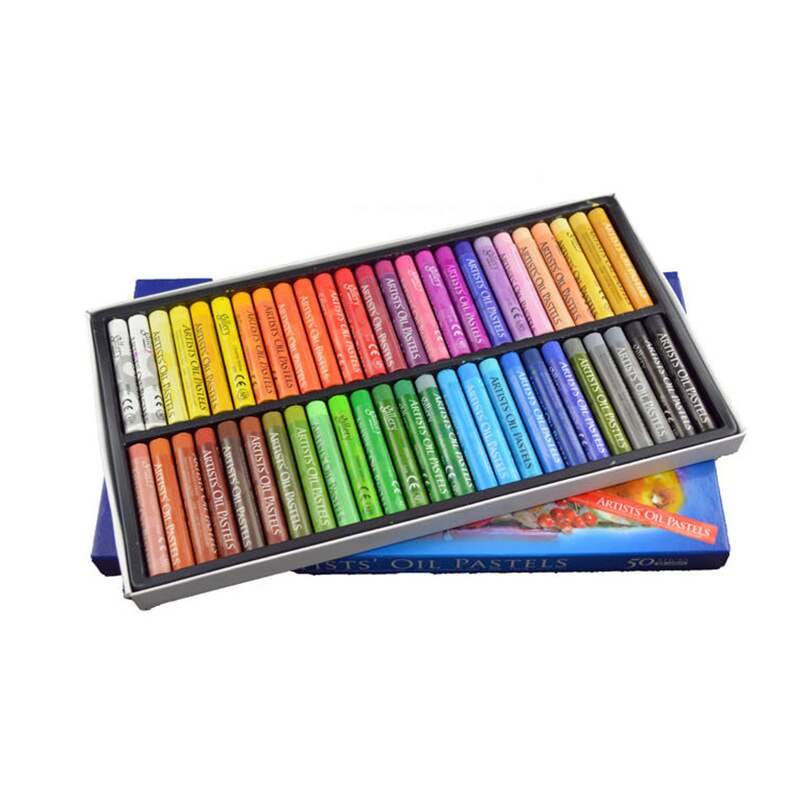 50 farver rund form oliepastel til kunstnerstuderende maleri tegning pen skole papirvarer kunstforsyninger bløde farvebørn: 50 farver