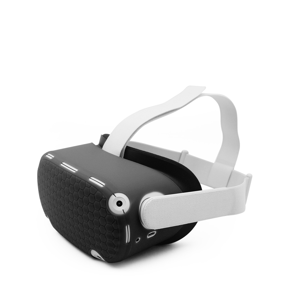 Siliconen Beschermhoes Voor Oculus Quest 2 Vr Headset Helm Hoofd Shell Anti-Krassen Case Voor Oculus Quest 2 accessoires: Black A
