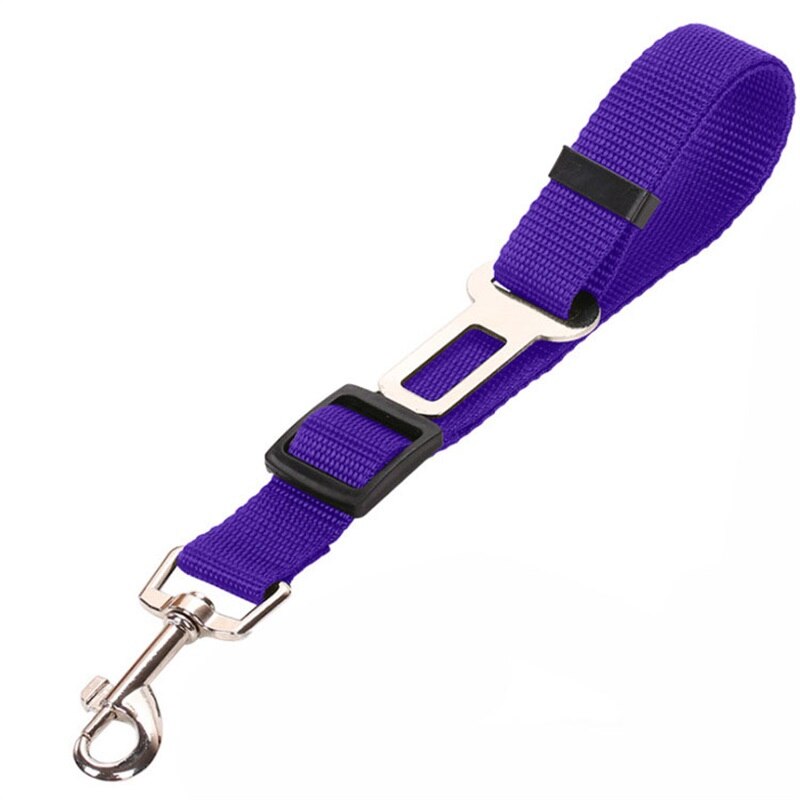 Huisdier Autostoel Riemen Harnas Voertuig 1Pc Puppy Beschermende Riem Verstelbare Leider Clip Hond Levert Veiligheid Training Product Kraag: Purple