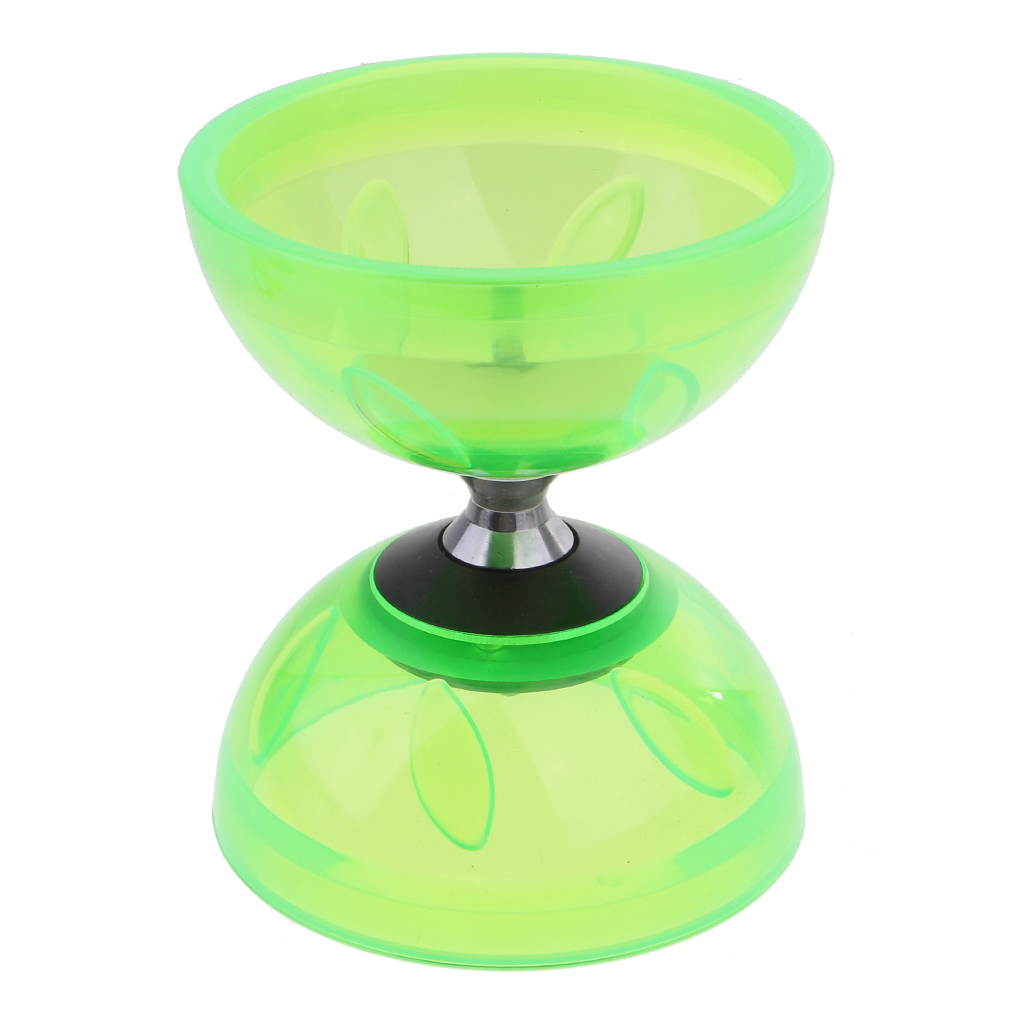 Triple Diabolo Lagers Met Stokken Touw Set Kids Fun Rubber Speelgoed: green 10.5cm