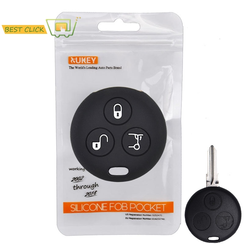 For Smart Fortwo City Roadster Forfour Silicone Car Key Case Cover Keyless Fob Shell Skin Keyring Key Chain Holder Protector