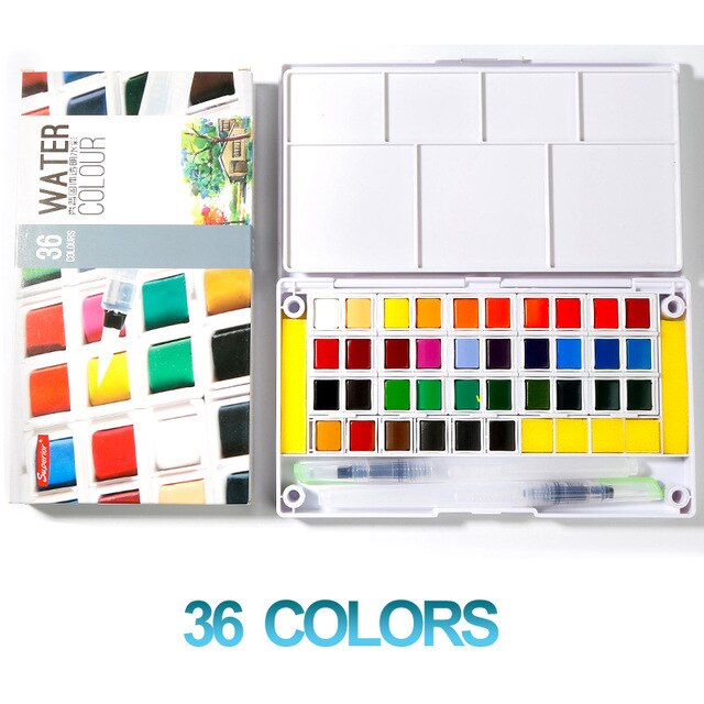 Juego de acuarelas de colores sólidos, Set Superior de 12/18/24/30/36/40/48 colores, para artistas, dibujo, pintura, pigmento de acuarela, suministros de arte