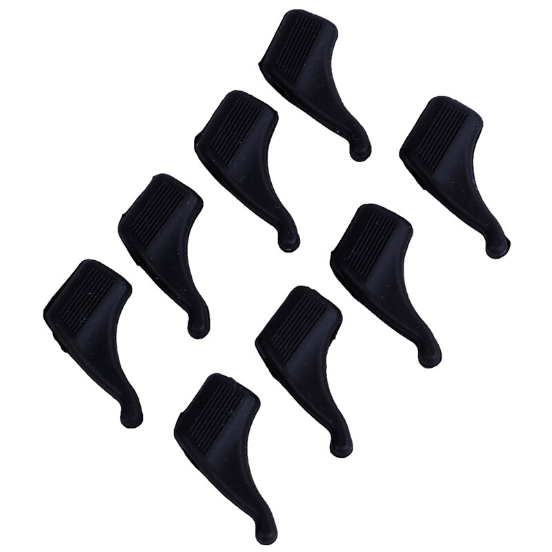 4 par/parti anti-skrid universal briller silikone ørekrog tinding spids sportsholder solbriller briller 8 farver: Sort