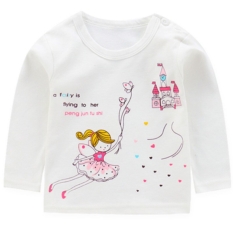 Baby Meisjes T-shirt Meisje Katoen Herfst Lente Lange mouwen T-shirt Leuke Cartoon Tee Meisje Mode Tops