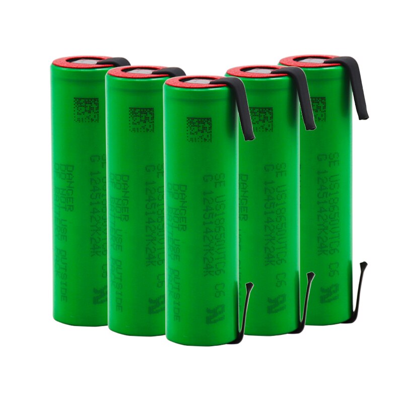 100% neue VTC6 3,7 V 3000 mAh 18650 Li-Ion Akku VC18650VTC6 batterien + DIY Nickel Blätter