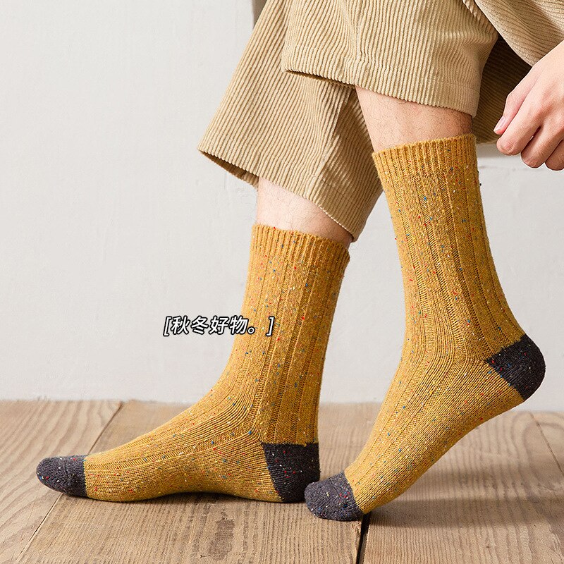 Calcetines de para hombre , nuevos calcetines de Otoño Invierno, calcetines largos transpirables de algodón para negocios, calcetines cortos elásticos para hombre, 1 par