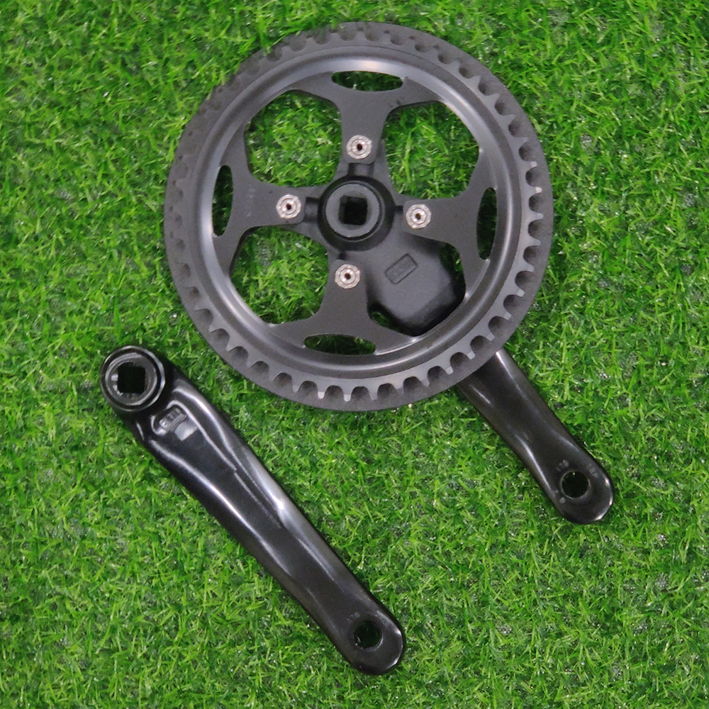 Juego de bielas de bicicleta 48T 170mm 152mm, juego de manivela de doble cubierta de plástico de velocidad única, piezas de rueda dentada de bicicleta plegable con orificio cuadrado