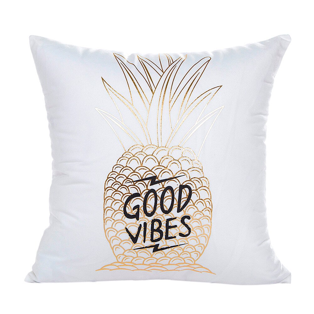 Goud Foliedruk Zachte Kussensloop Sofa Taille Gooi Kussenhoes Home Decor Kussensloop Auto Bed Decor Kussensloop: G