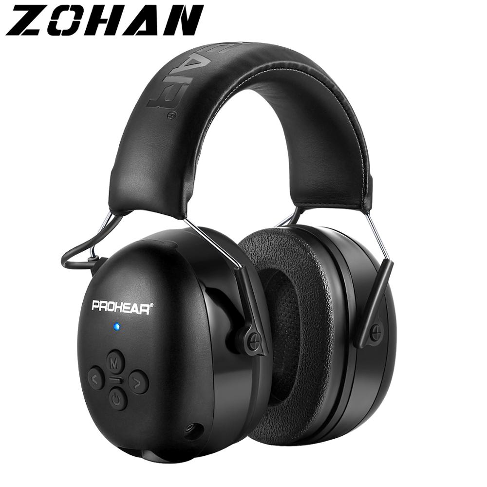 Zohan fone de ouvido eletrônico 5.0, protetores de ouvido bluetooth, proteção auditiva, para música, segurança, redução de ruído, carregamento