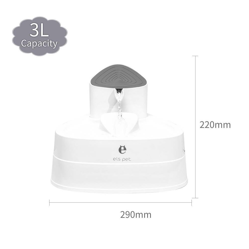 Automatic Pet Water Fountain Dog Bowl Electric Pets Drinking Water Dispenser Feeder Bowl Adjustable Water Flow with Night mode: 3L / UK Plug