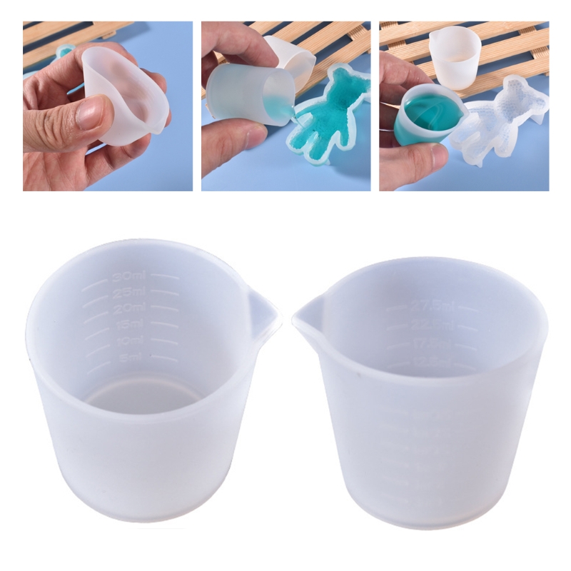 30ML Silicone Measuring Cup Handmade DIY Jewelry Making Tools Crystal Epoxy Resin Mixed Measure Accessories