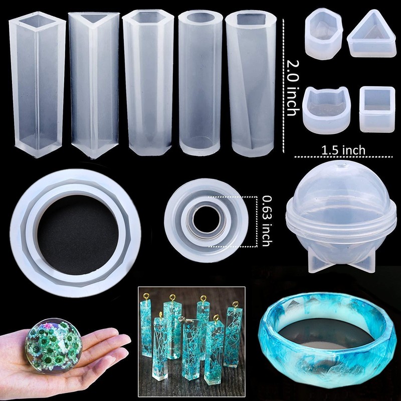 DIY Epoxy Resin Making Tool Set Silicone Mold Combination Epoxy Resin Molds